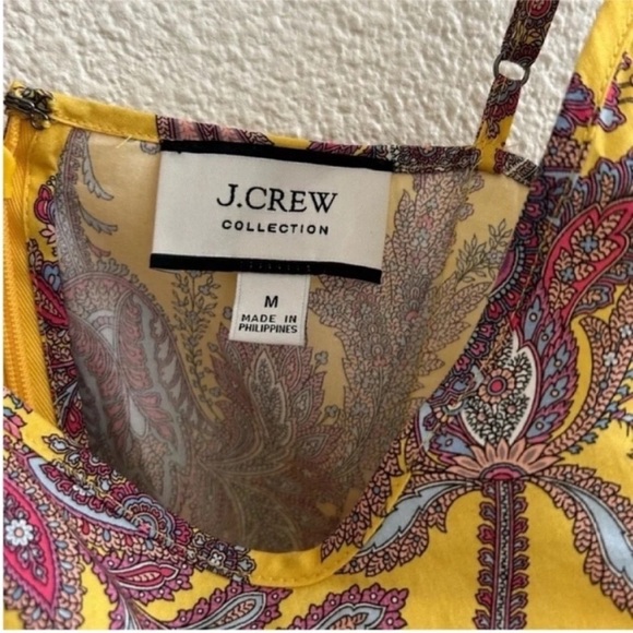 J. Crew Collection Tiered Cotton Poplin Floral Midi Dress Golden Paisley - Picture 8 of 9